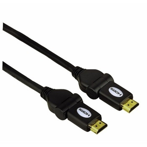 Hama HDMI Connecting Cable. Plug - Plug, swivelled, 1.5 m 1.5m HDMI HDMI Black HDMI cable