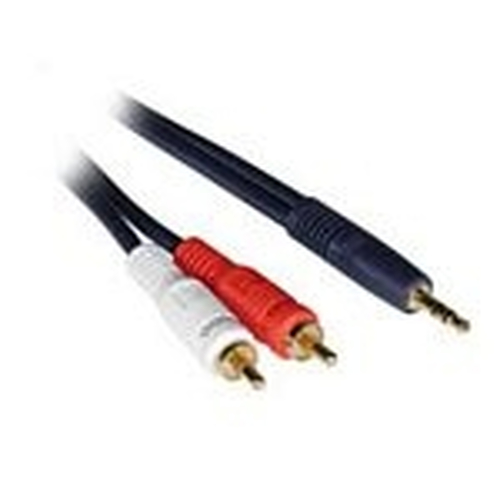 C2G 0.5m Velocity 3.5mm Stereo Male to Dual RCA Male Y-Cable 0.5m 3.5mm 2 x RCA Black audio cable