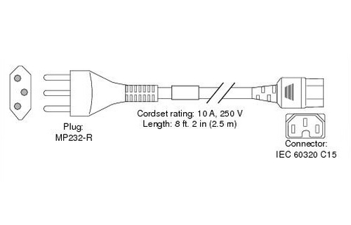 Cisco CAB-C15-ACS= power cable 2.5 m SEV 1011 C15 coupler