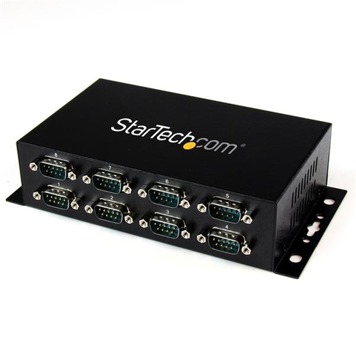 StarTech.com 8-poort USB naar DB9 RS232 Seriële Adapter Hub Industriële DIN-rail en Wandmontage