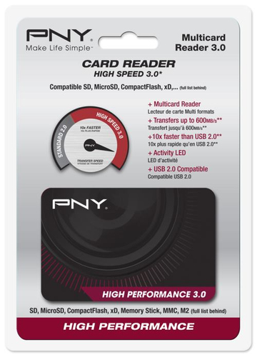 PNY High Performance Reader 3.0 USB 3.0 Black card reader
