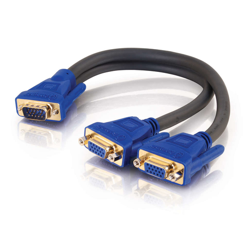 C2G Ultima HD15 Male to Dual HD15 Female SXGA Monitor Y-Cable 0.3m 2 x DVI-I DVI-I Black,Blue DVI cable