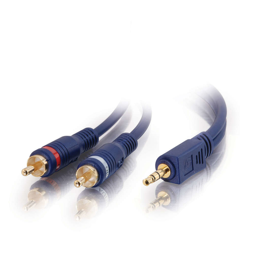 C2G 2m Velocity 3.5mm Stereo Male to Dual RCA Male Y-Cable 2m 3.5mm 2 x RCA Black audio cable