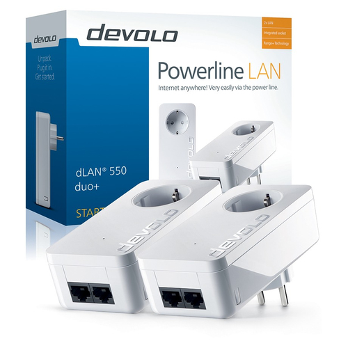 Devolo dLAN 550 duo+ Starter Kit 500 Mbit/s Ethernet LAN Wit 2 stuk(s)