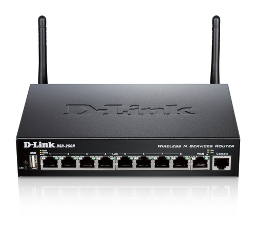 D-Link DSR-250N Single-band (2.4 GHz) Gigabit Ethernet Black wireless router
